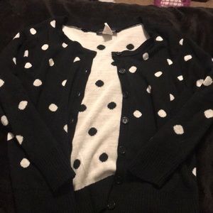 Sweater project Polka Dot Cardigan black and white